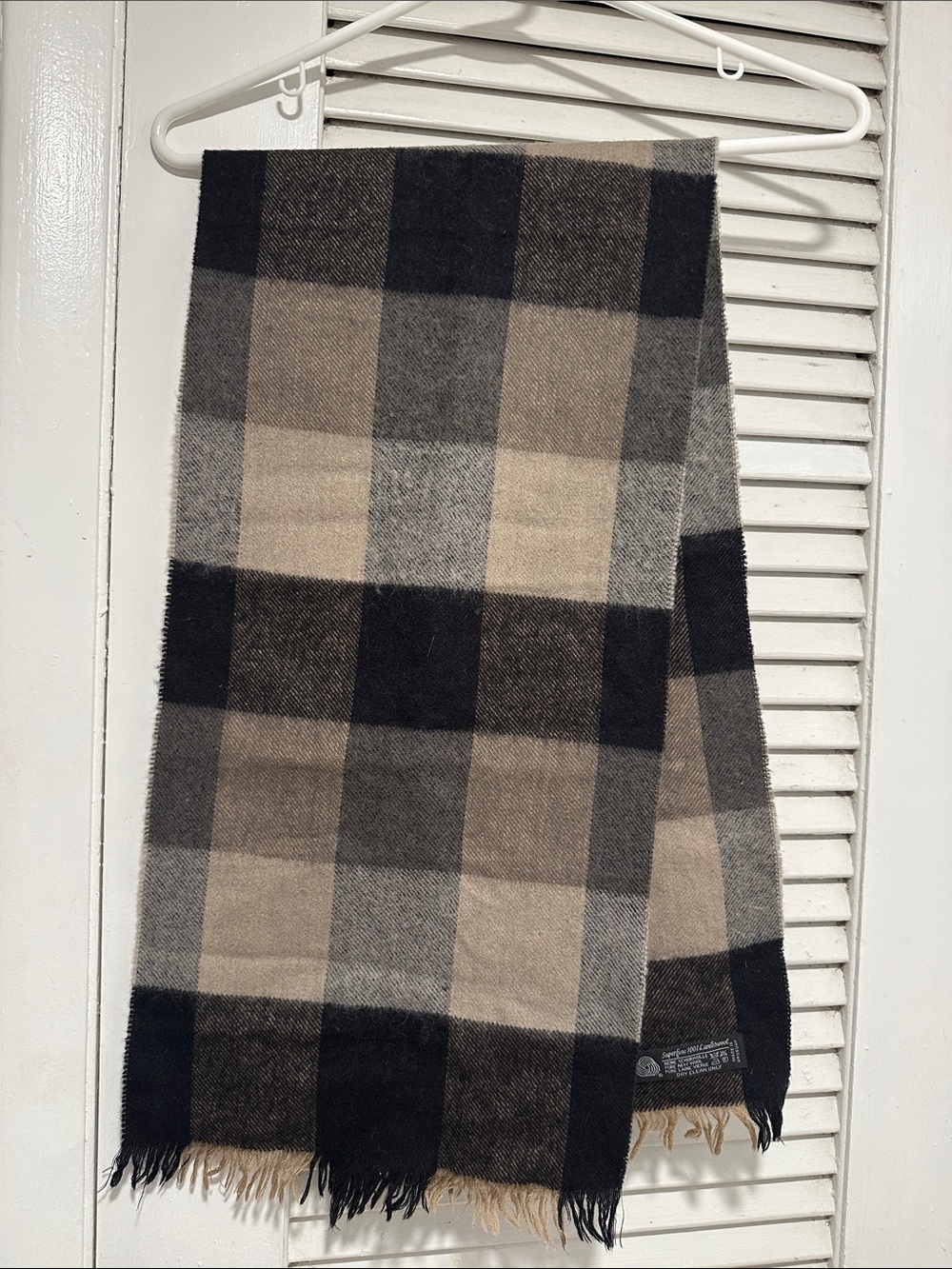 Classic Plaid Scarf in Black and Tan